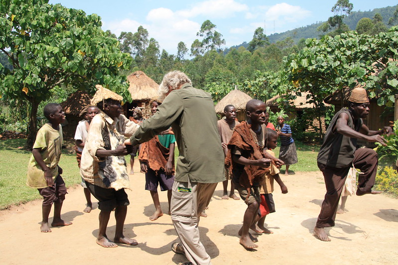 The Batwa of Uganda treating a tourist to a cultural dance